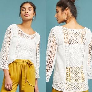 Blue Tassel • Anthropologie crochet top